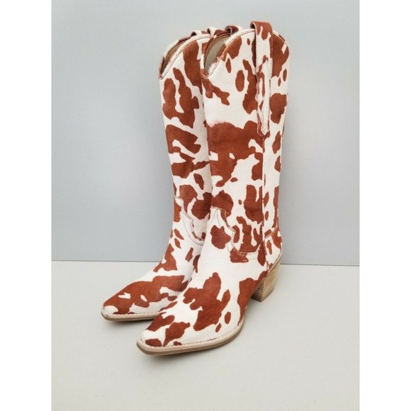 Jeffrey Campbell Free People Dagget Western Boots Cow - Picture 1 of 6
